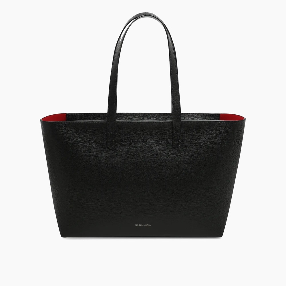 Mansur Gavriel Small Zip Black and Red Minimalist Tote